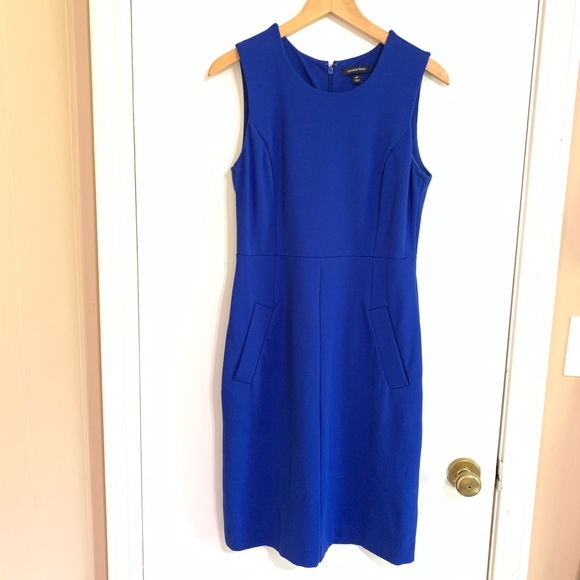 electric blue shift dress